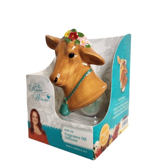 Pioneer Woman Fragrance Oil Diffuser Brown Cow Scent Charm Ceramic Plug in New - Picture 2 of 6
